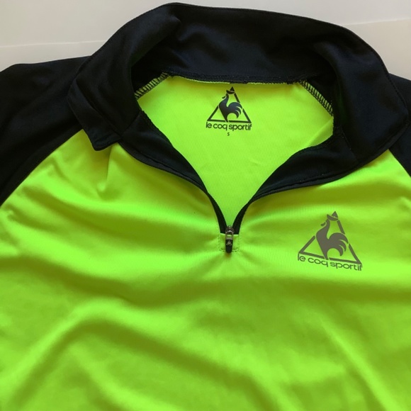 LE COQ SPORTIF Black and Neon Yellow Cycling Jersey - Picture 12 of 13